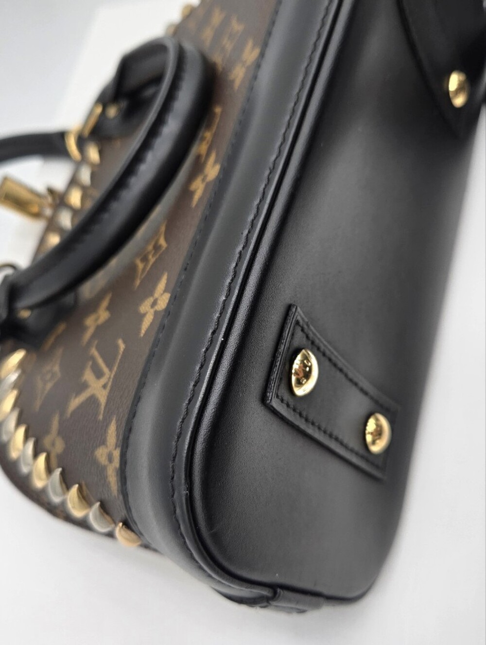 Louis Vuitton Limited Edition Monogram Macassar Canvas Studded Alma - COA incl - Picture 12 of 14